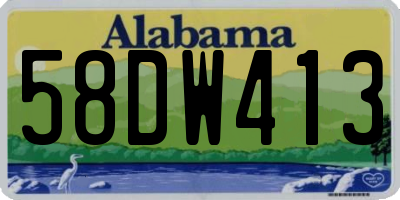 AL license plate 58DW413