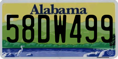 AL license plate 58DW499