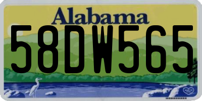 AL license plate 58DW565