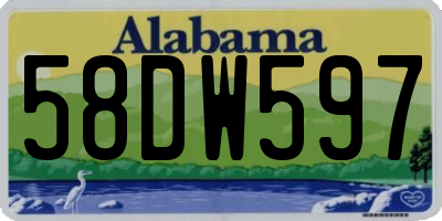 AL license plate 58DW597