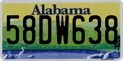 AL license plate 58DW638