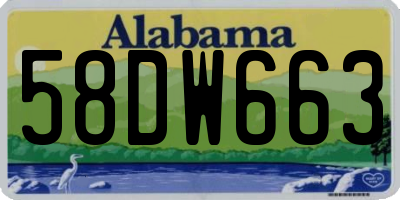 AL license plate 58DW663