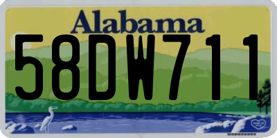 AL license plate 58DW711