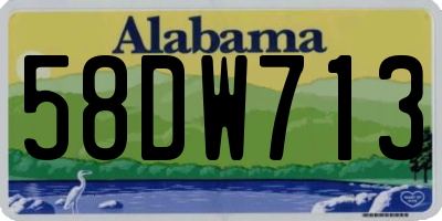 AL license plate 58DW713