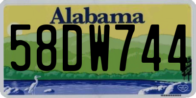 AL license plate 58DW744