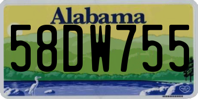 AL license plate 58DW755