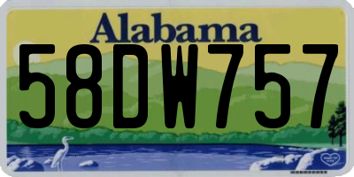 AL license plate 58DW757