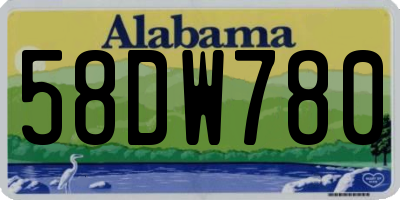 AL license plate 58DW780