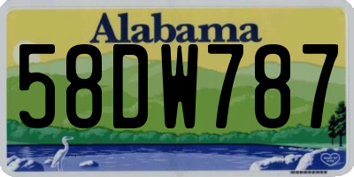 AL license plate 58DW787