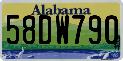 AL license plate 58DW790