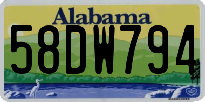 AL license plate 58DW794