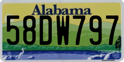 AL license plate 58DW797