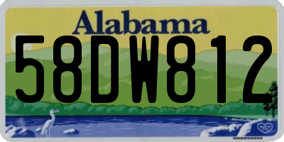 AL license plate 58DW812