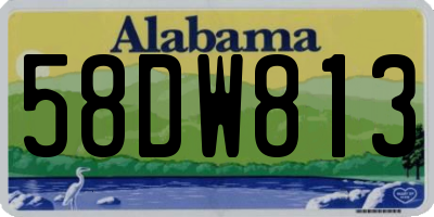 AL license plate 58DW813