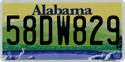 AL license plate 58DW829