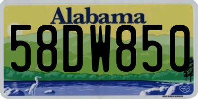 AL license plate 58DW850