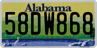 AL license plate 58DW868
