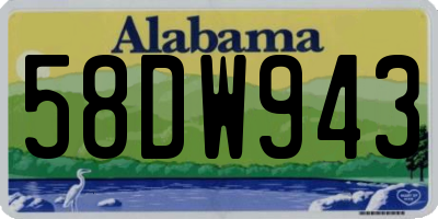 AL license plate 58DW943