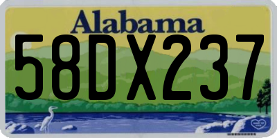 AL license plate 58DX237