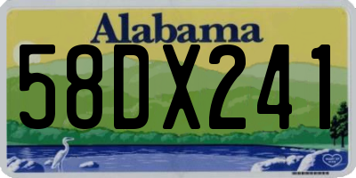 AL license plate 58DX241