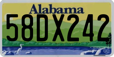 AL license plate 58DX242