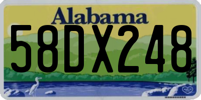 AL license plate 58DX248