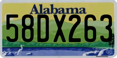 AL license plate 58DX263
