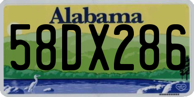 AL license plate 58DX286