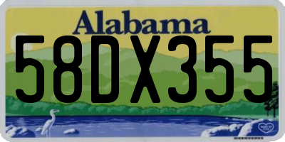 AL license plate 58DX355