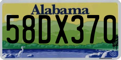 AL license plate 58DX370