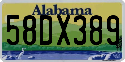 AL license plate 58DX389