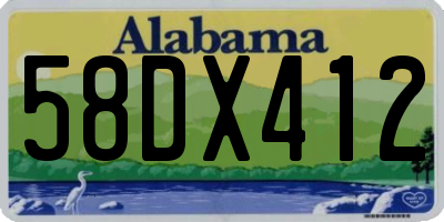 AL license plate 58DX412