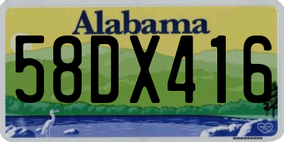 AL license plate 58DX416