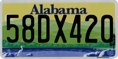 AL license plate 58DX420