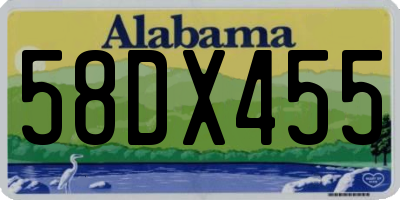 AL license plate 58DX455