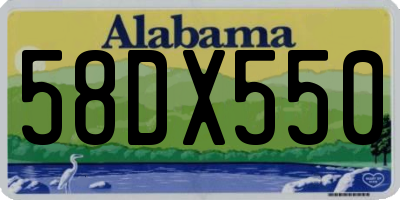 AL license plate 58DX550