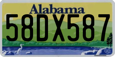 AL license plate 58DX587