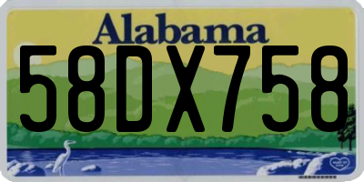 AL license plate 58DX758