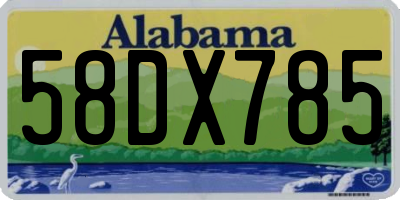 AL license plate 58DX785