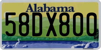 AL license plate 58DX800