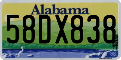 AL license plate 58DX838