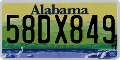 AL license plate 58DX849