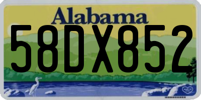 AL license plate 58DX852