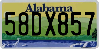 AL license plate 58DX857