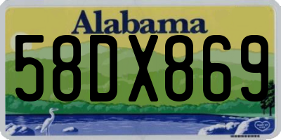 AL license plate 58DX869