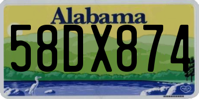 AL license plate 58DX874