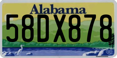 AL license plate 58DX878