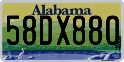 AL license plate 58DX880