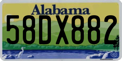 AL license plate 58DX882