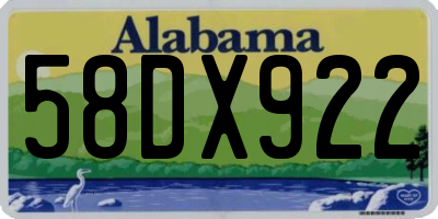AL license plate 58DX922